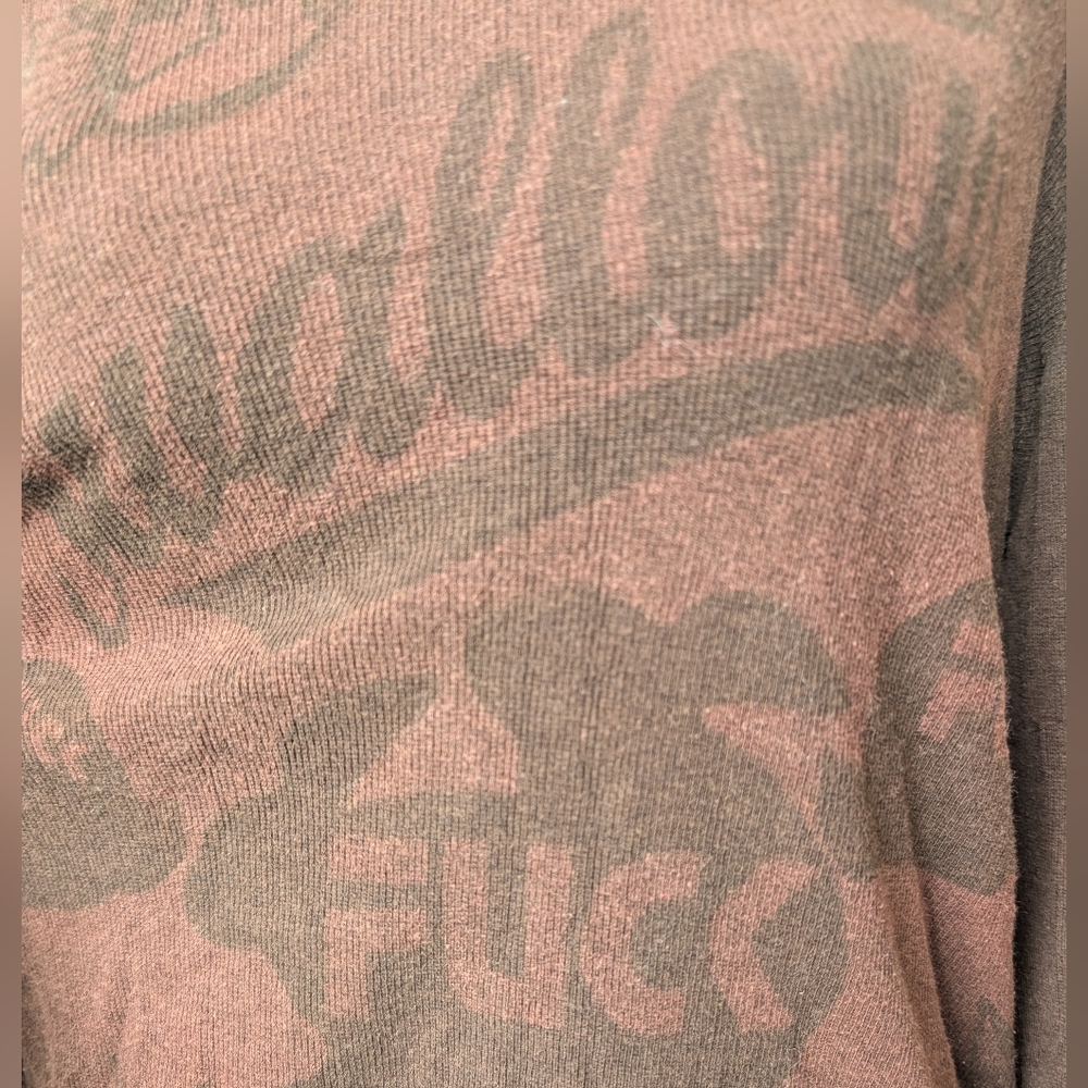 Grunge Punk Bleached Art Graphic Sweater